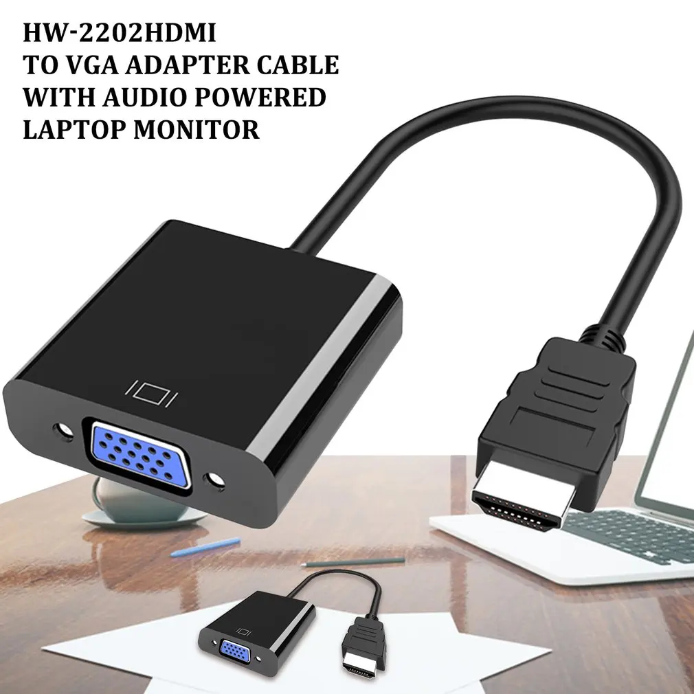 Адаптер Rovtop HDMI к VGA переходник папа-мама 1080P цифро-аналоговый видео аудио адаптер