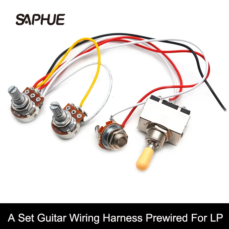 3-way Toggle Switch + 500k Pots + Wiring Harness for LP 2 Humbucker Guitar with 3 Colors
3-way Toggle Switch + 500k Pots + Wiring Harness for LP 2 Humbucker Guitar with 3 Colors