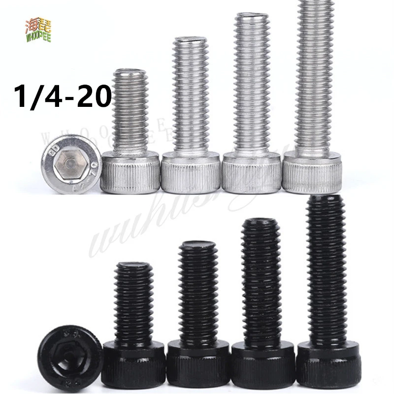 10 шт. грубая резьба UNC 1/4 20 * L Шестигранная головка с шестигранным углублением
