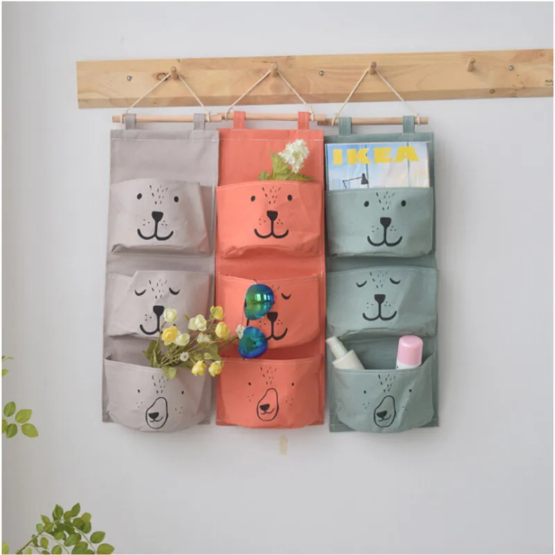 

Funny Women Bags Wall Hanging Cosmetic Bags Linen Closet Children Room Organizer Pouch Books Cosmetic Sundries Packing Bag