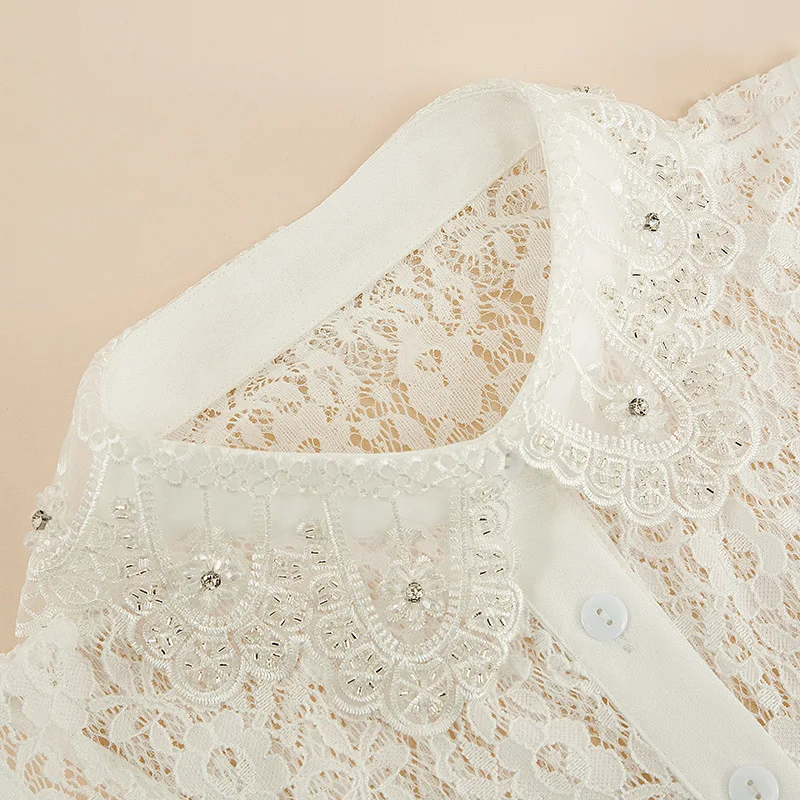 White Lace Hollow Out Fake Collar for Women Shirt Blouse Detachable Shirt Collar False Collar Lapel Blouse Clothes Accessories
White Lace Hollow Out Fake Collar for Women Shirt Blouse Detachable Shirt Collar False Collar Lapel Blouse Clothes Accessories