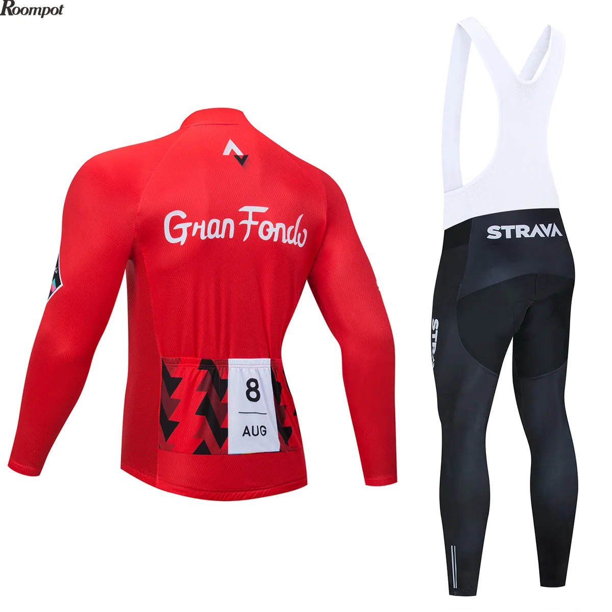 Трикотажный комплект команды STRAVA 2020 Красная Трикотажная одежда с длинным