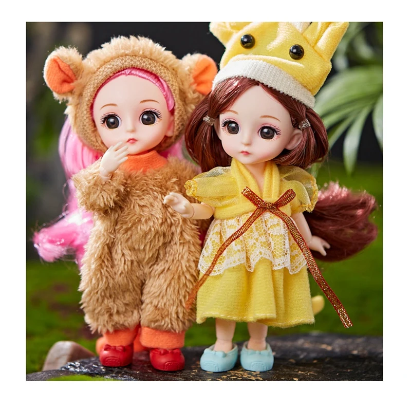 16cm Mini Zodiac Dress Up Doll 13 Moveable Jointed Animal Dolls Long Hair Make Up Body Dolls with Dress Toy for Girls
16cm Mini Zodiac Dress Up Doll 13 Moveable Jointed Animal Dolls Long Hair Make Up Body Dolls with Dress Toy for Girls