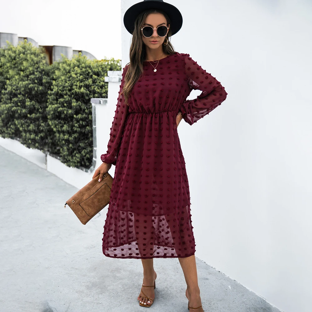 2021 Fall Elegant Casual Chiffon Party Retro Mid-length Dress Women's Robe Women's Fashion Women's Neckline Long Sleeve Office D
2021 Fall Elegant Casual Chiffon Party Retro Mid-length Dress Women's Robe Women's Fashion Women's Neckline Long Sleeve Office D