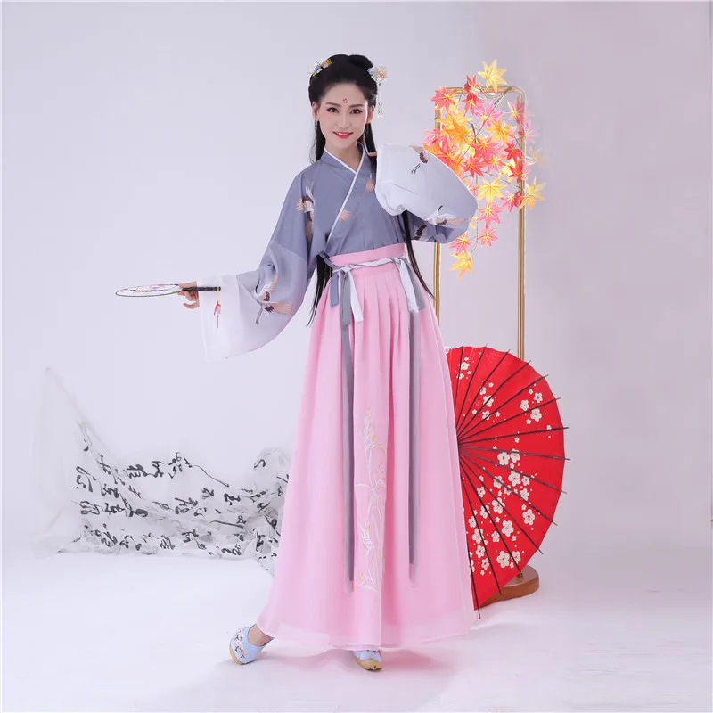 Traditional Hanfu Women Folk Dance Costumes Printing Fairy Dress Lady Festival Rave Outfit Singer Performance Clothing DC4092
Traditional Hanfu Women Folk Dance Costumes Printing Fairy Dress Lady Festival Rave Outfit Singer Performance Clothing DC4092