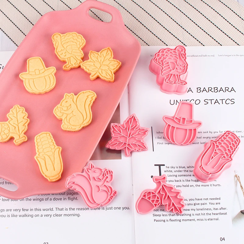 6pcs/Set Thanksgiving Biscuit Mould 3D Plastic Press Type Household Pinecone Maple Leaf Corn Baking Christmas Cookie Mold
6pcs/Set Thanksgiving Biscuit Mould 3D Plastic Press Type Household Pinecone Maple Leaf Corn Baking Christmas Cookie Mold