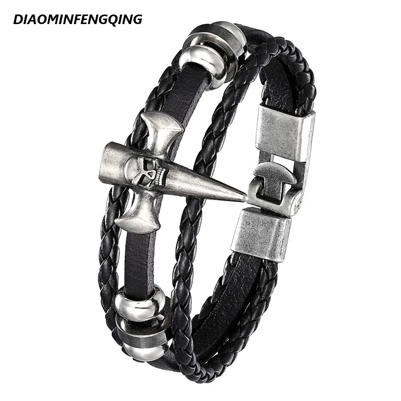 High-quality vintage alloy skull bracelet, stackable, multi-layer black leather braided bracelet, suitable for men's bracelets
High-quality vintage alloy skull bracelet, stackable, multi-layer black leather braided bracelet, suitable for men's bracelets