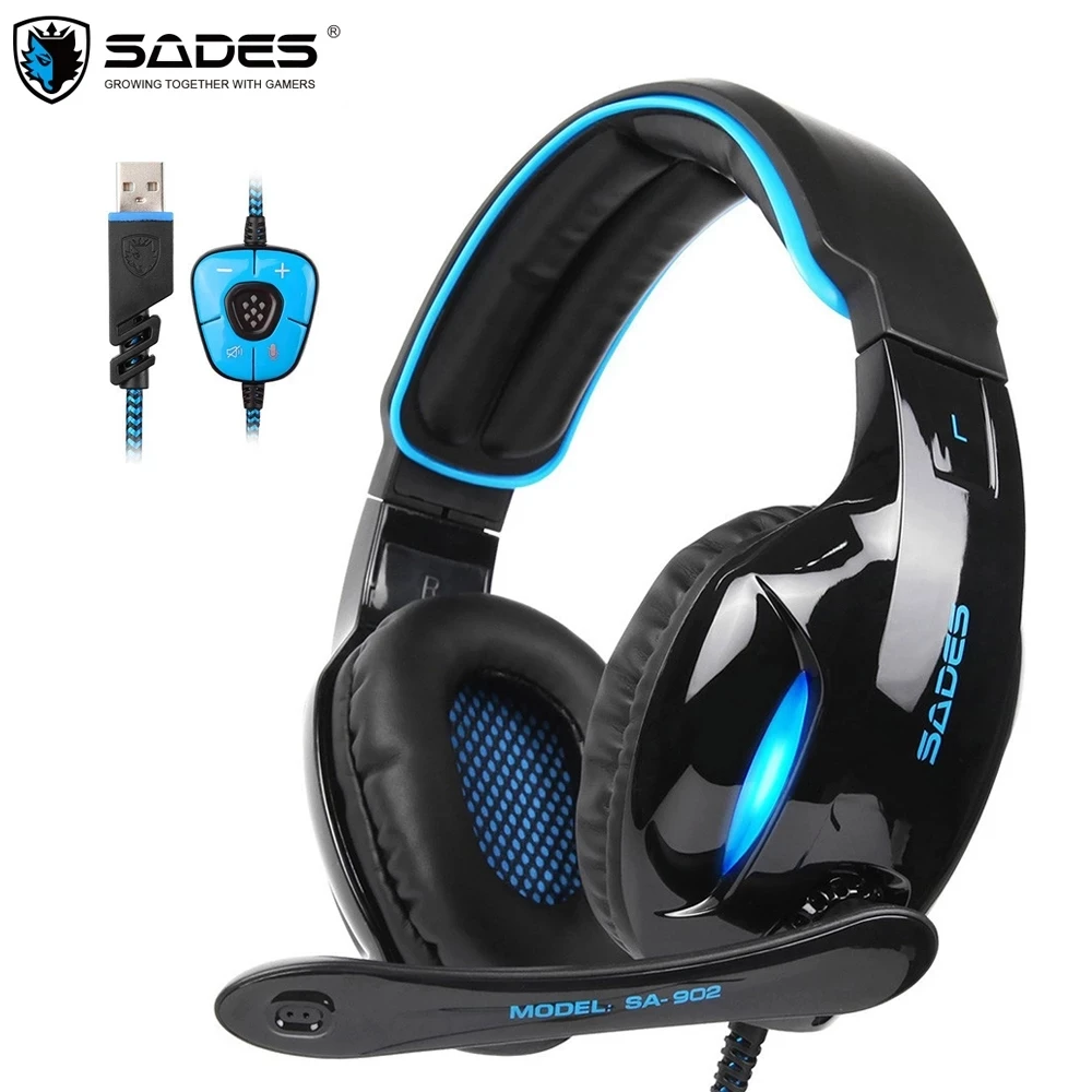 7,1 виртуального объемного Stereo глубокий бас наушники SADES SA-902 USB ПК игровая гарнитура с светодиодный микрофоном для игры плеер наушники
7,1 виртуального объемного Stereo глубокий бас наушники SADES SA-902 USB ПК игровая гарнитура с светодиодный микрофоном для игры плеер наушники
