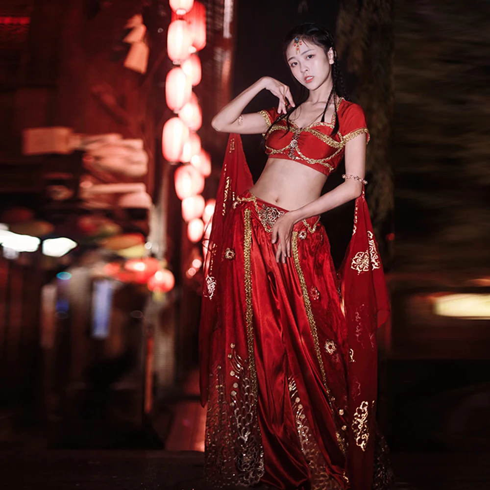 Женский костюм жасминовой принцессы для танца живота Аладдина на Хэллоуин аниме
