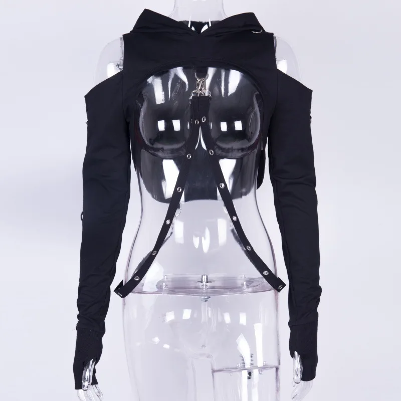 FSNFOX Goth Punk Hipster Hollow Out Black Hoodies Streetwear Sexy Off-shoulder Long-sleeved Tops Y2K E Girl Buckle Bodycon Crop
FSNFOX Goth Punk Hipster Hollow Out Black Hoodies Streetwear Sexy Off-shoulder Long-sleeved Tops Y2K E Girl Buckle Bodycon Crop