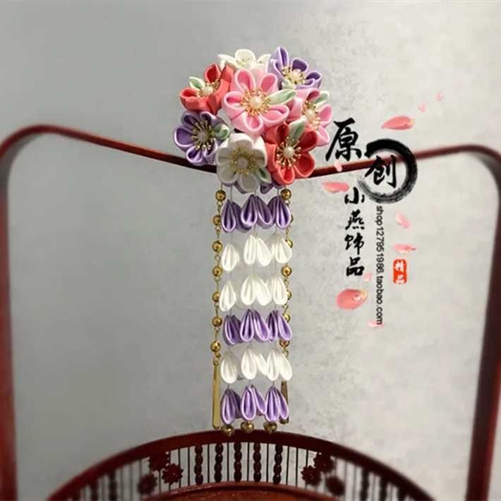 Purple Sakura Tsumami Zaiku Kanzashi HairPin Stick Kimono Hair Stick Hair Accessories Japanese Cute Flower Headdress Cosplay
Purple Sakura Tsumami Zaiku Kanzashi HairPin Stick Kimono Hair Stick Hair Accessories Japanese Cute Flower Headdress Cosplay