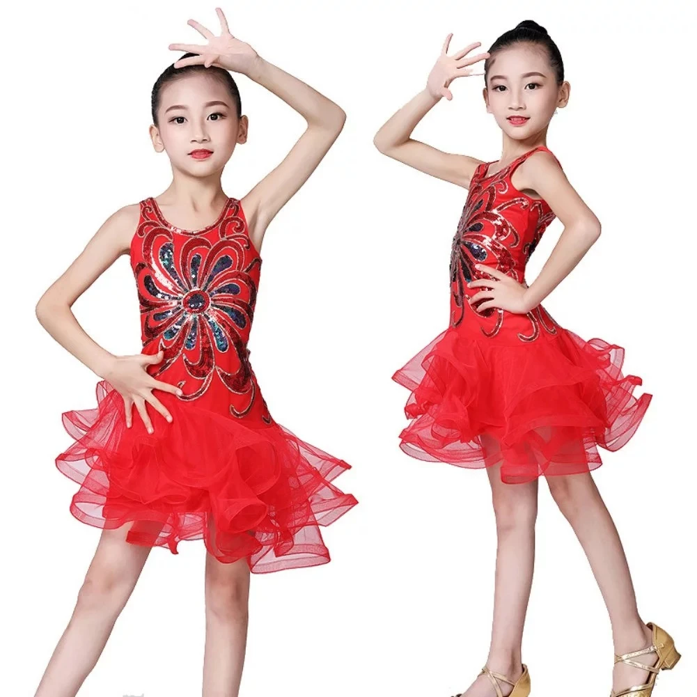 Kids Girl Latin Dance Dresses Sequins Mesh Fluffy Children's Ballroom Costumes Latin Dance Performance Stage Dancing Clothing
Kids Girl Latin Dance Dresses Sequins Mesh Fluffy Children's Ballroom Costumes Latin Dance Performance Stage Dancing Clothing