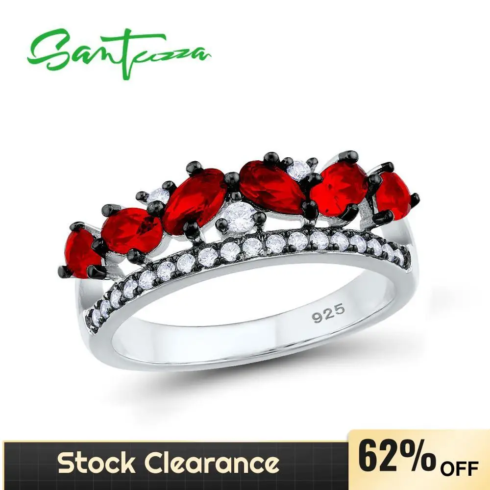 SANTUZZA Silver Rings For Women Pure 925 Sterling Silver Glamorous Red Pear Oval Stones Ring Wedding Accessories Fine Jewelry
SANTUZZA Silver Rings For Women Pure 925 Sterling Silver Glamorous Red Pear Oval Stones Ring Wedding Accessories Fine Jewelry