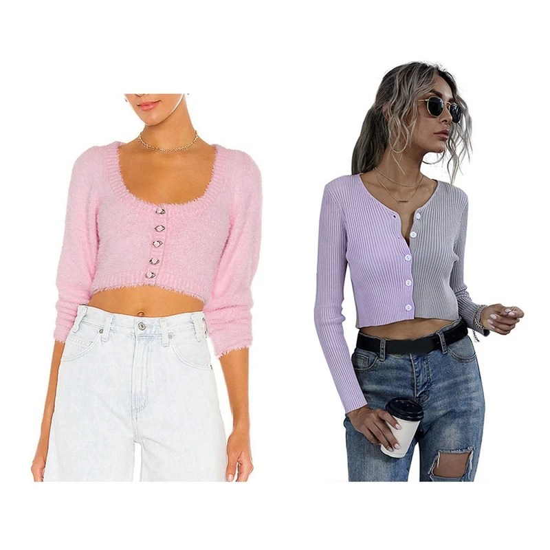 Sweet Pink Sweaters Women Sexy Slim Cropped Cardigan S & Button-Down Cardigan For Ladies Crop Top Sweaters Clothes S
Sweet Pink Sweaters Women Sexy Slim Cropped Cardigan S & Button-Down Cardigan For Ladies Crop Top Sweaters Clothes S
