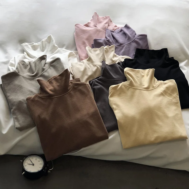 Женская хлопковая водолазка в Корейском стиле, однотонная Базовая уличная одежда, шикарный пуловер, яркая женская футболка
Женская хлопковая водолазка в Корейском стиле, однотонная Базовая уличная одежда, шикарный пуловер, яркая женская футболка