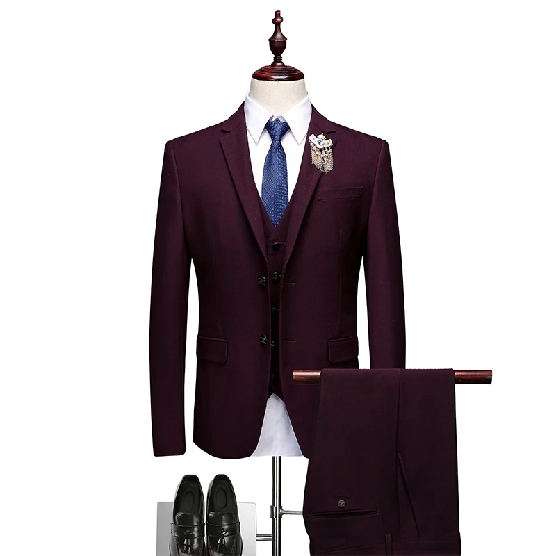 New Burgundy Men Suits for Wedding Suits Pants Groom Tuxedo Groomsmen Man Blazer Jacket 3 Pieces Slim Fit Dinner Prom Party
New Burgundy Men Suits for Wedding Suits Pants Groom Tuxedo Groomsmen Man Blazer Jacket 3 Pieces Slim Fit Dinner Prom Party