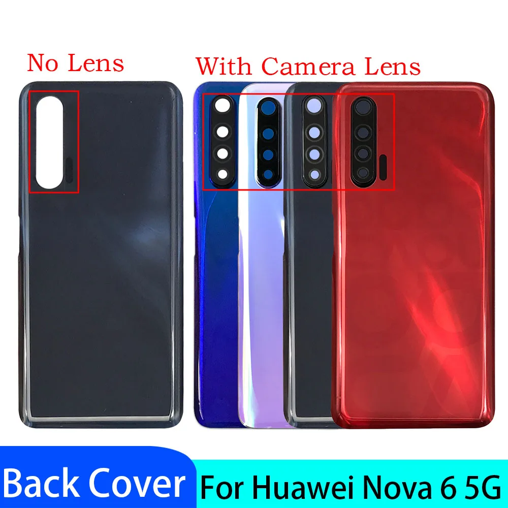Новый чехол для задней крышки батарейного отсека со стеклом камеры для Huawei Nova 6 Nova6 5G 
Новый чехол для задней крышки батарейного отсека со стеклом камеры для Huawei Nova 6 Nova6 5G