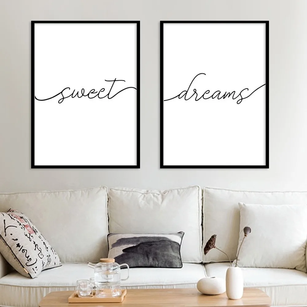 Simple Black And White English Letters Canvas Painting Sweet Dreams Posters Canvas Art Wall Painting Pictures For Living Room
Simple Black And White English Letters Canvas Painting Sweet Dreams Posters Canvas Art Wall Painting Pictures For Living Room
