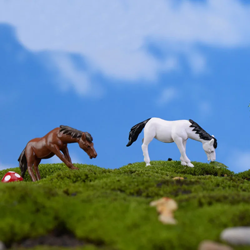 2 шт. имитация лошадка с куклой микро пейзажная миниатюра бонсай растения