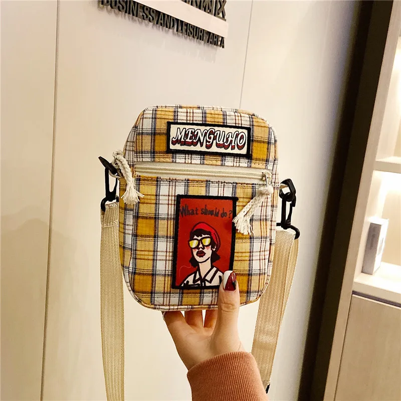 Canvas small bag women Fashion lattice mobile phone bag Korean style all-match student one-shoulder messenger bag Crossbody Bags
Canvas small bag women Fashion lattice mobile phone bag Korean style all-match student one-shoulder messenger bag Crossbody Bags
