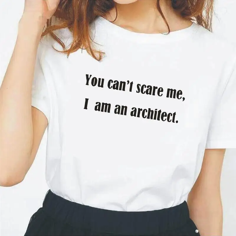 Футболка женская с забавным надписью «I'm Architect», топ с коротким рукавом, Повседневная рубашка в стиле Харадзюку, на лето
Футболка женская с забавным надписью «I'm Architect», топ с коротким рукавом, Повседневная рубашка в стиле Харадзюку, на лето