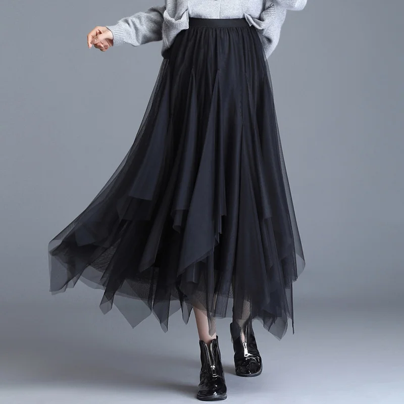 Women's 2021 New Mesh Skirt Korean Medium Length Fashion Double Layer Mesh Pleated Skirt Pink Skirt Woman Skirts
Women's 2021 New Mesh Skirt Korean Medium Length Fashion Double Layer Mesh Pleated Skirt Pink Skirt Woman Skirts