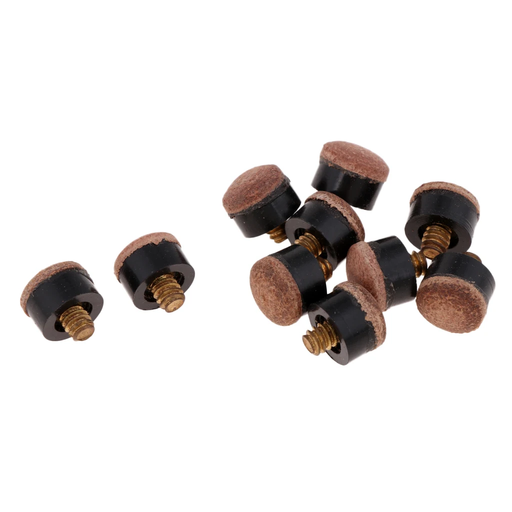 10 Pcs. Billiard Screw-on Leather Screw Tips Replacement Screw Tips for Pool 
10 Pcs. Billiard Screw-on Leather Screw Tips Replacement Screw Tips for Pool