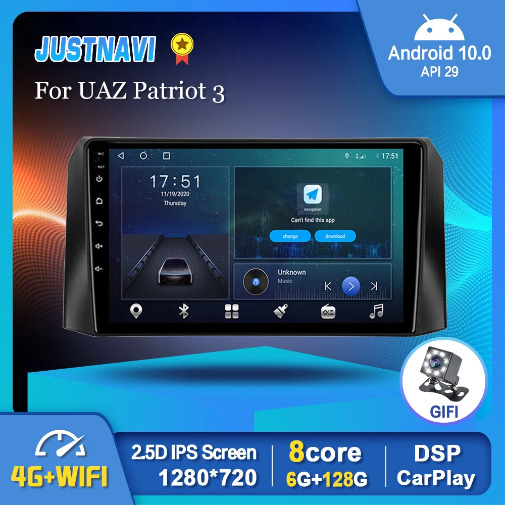 6G 128G New Car Radio For UAZ Patriot 3 2016-2021 Smart Android 10 Auto 4G WIFI GPS Multimedia Video Player DSP Navi GPS No DVD
6G 128G New Car Radio For UAZ Patriot 3 2016-2021 Smart Android 10 Auto 4G WIFI GPS Multimedia Video Player DSP Navi GPS No DVD