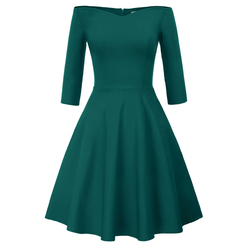 Grace Karin Women Dresses Retro Pure Color 3/4 Sleeve Off Shoulder V-Neck Stretchy Elegant Knee Length A Line Flare Swing Dress
Grace Karin Women Dresses Retro Pure Color 3/4 Sleeve Off Shoulder V-Neck Stretchy Elegant Knee Length A Line Flare Swing Dress