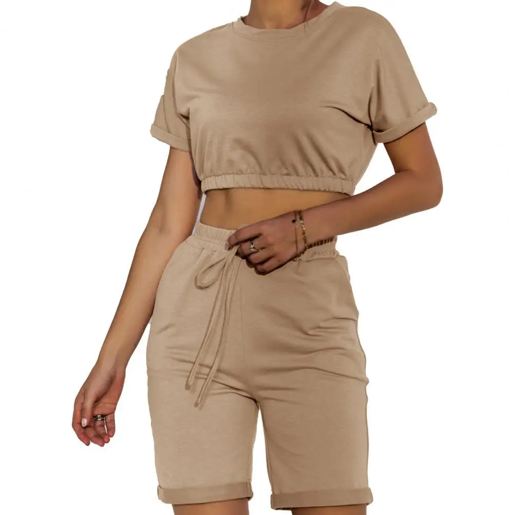 Уличный костюм эластичный с круглым вырезом спортивный женский сексуальный летний костюм для спорта 
Уличный костюм эластичный с круглым вырезом спортивный женский сексуальный летний костюм для спорта