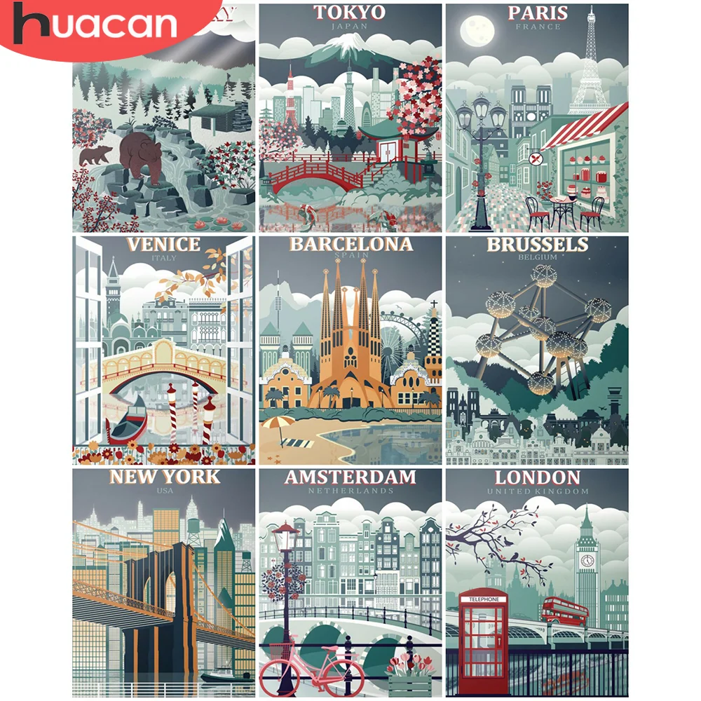 HUACAN Picture By Numbers City Unique Gift On Canvas Acrylic Oil Painting By Numbers Town Landscape For Living Room 
HUACAN Picture By Numbers City Unique Gift On Canvas Acrylic Oil Painting By Numbers Town Landscape For Living Room