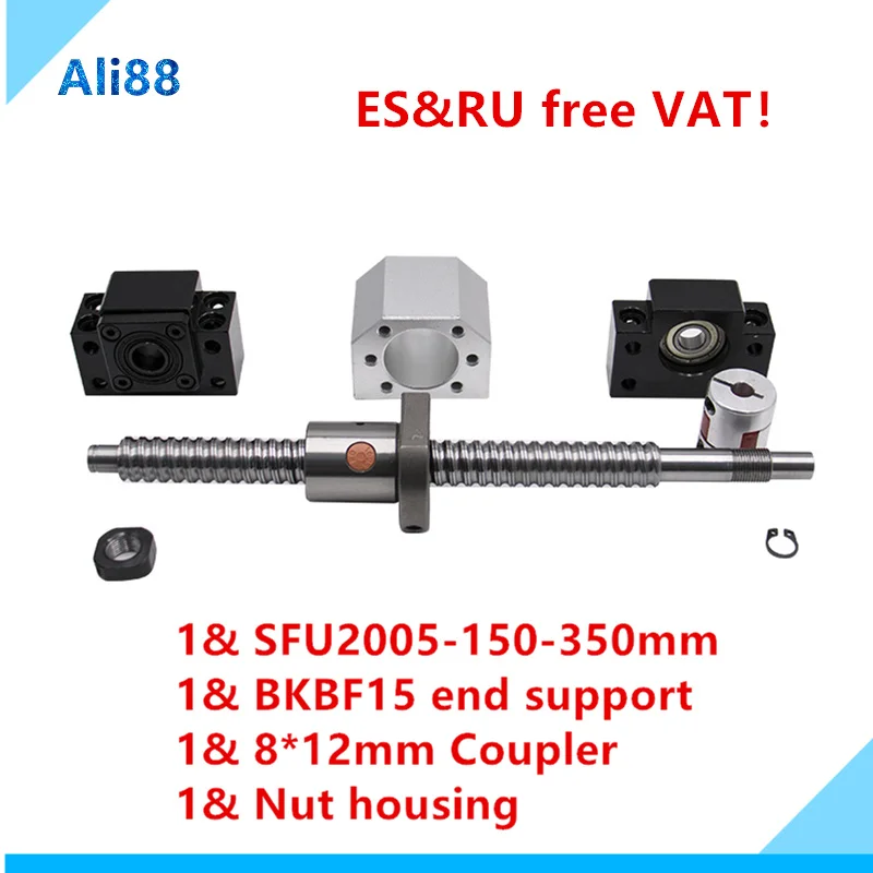 RU&ES stoc!SFU2005 set 2005 rolled ballscrew C7 with end machined+RM2005 ball nut+nut housing DSG20H+BK/BF15 end support+coupler
RU&ES stoc!SFU2005 set 2005 rolled ballscrew C7 with end machined+RM2005 ball nut+nut housing DSG20H+BK/BF15 end support+coupler