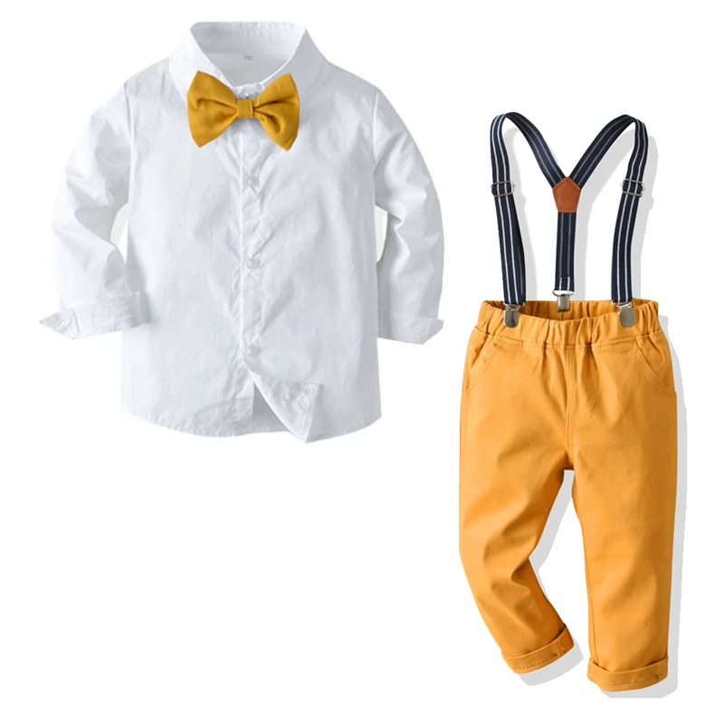 Autumn New Fashion Boy Gentleman Formal Dress Sets Fashion Solid Color Tie Shirt and Suspender Pants Two Piece Set Kids clothes
Autumn New Fashion Boy Gentleman Formal Dress Sets Fashion Solid Color Tie Shirt and Suspender Pants Two Piece Set Kids clothes