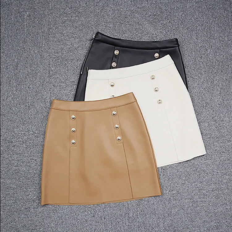 Autumn Chic Women's Double-breasted High-rise leather Skirt High quality Genuine leather A-line Skirt C896
Autumn Chic Women's Double-breasted High-rise leather Skirt High quality Genuine leather A-line Skirt C896