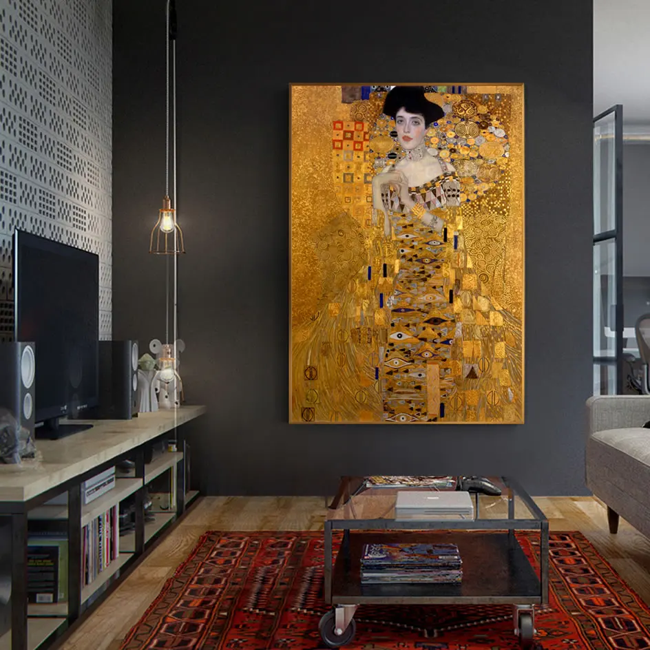 Портрет Adele Bloch Canvas настенные картины Gustav Klimt Kiss картина маслом настенная