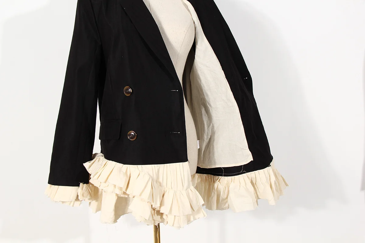 DEAT 2021 New Spring And Summer Fashion Casual Long Sleeve Solid Color Double Breasted Black Notched Blazer Coat Women's SH760
DEAT 2021 New Spring And Summer Fashion Casual Long Sleeve Solid Color Double Breasted Black Notched Blazer Coat Women's SH760