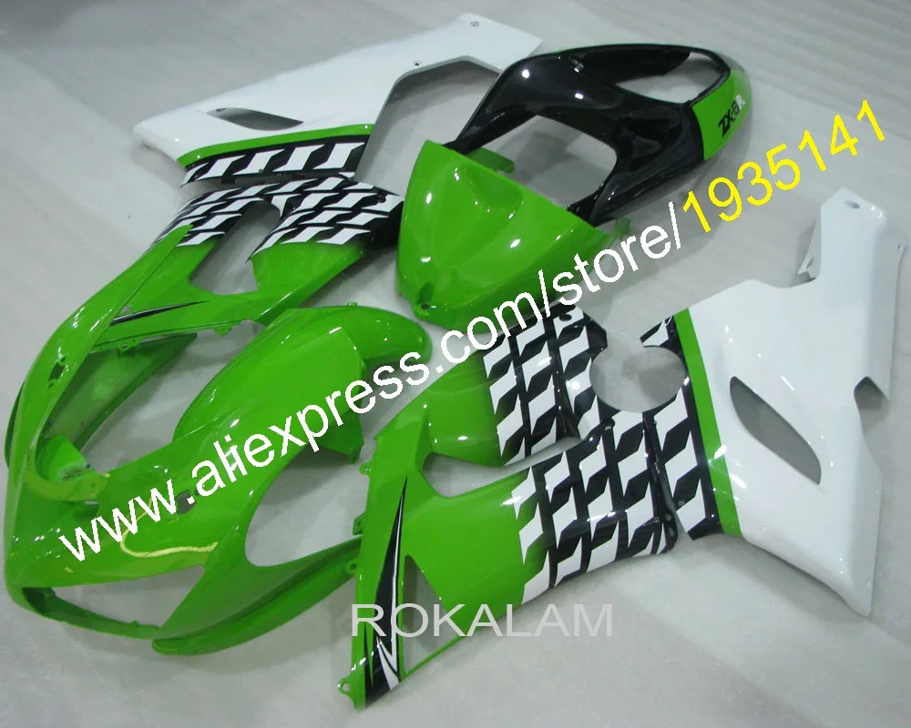 Обтекатели для Kawasaki ZX 6R Ninja 2005 2006, зеленые, белые, черные, строительные Обтекатели 636 дюйма ZX6R 05 06 ZX636 (литьё под давлением)