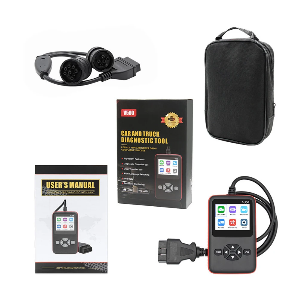 V500 Obd2 Scanner Car Truck for Car Truck Heavy Duty Auto Code Reader DPF Oil Reset CR-HD Car Diagnostic Tool PK NL102P
V500 Obd2 Scanner Car Truck for Car Truck Heavy Duty Auto Code Reader DPF Oil Reset CR-HD Car Diagnostic Tool PK NL102P