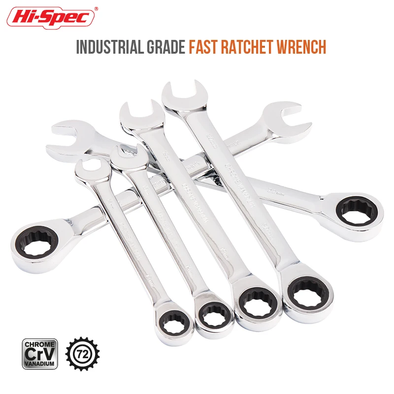 

Hi-Spec 1pc Double Head Wrench Socket Nut Fast Ratchet Spanner Cr-V Fine Tooth Gear Ring Torque and Socket Wrench 6-32mm