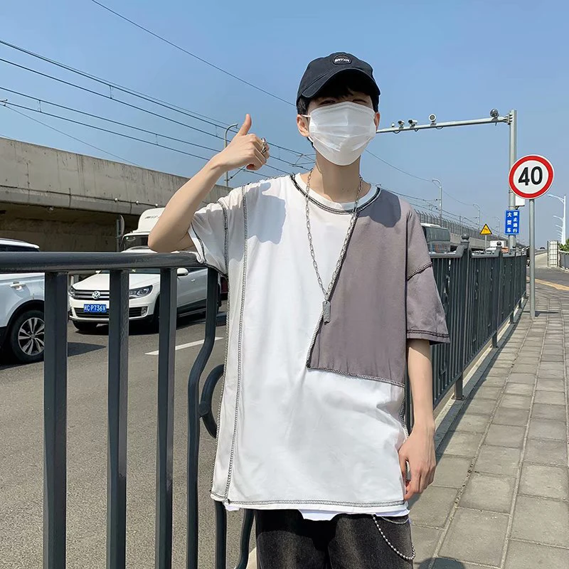 2021 Hot Spliced Hit Color Men T-Shirts Dark Retro Hip Hop Punk Oversized Top Harajuku Loose Japanese Streetwear Boys Clothing
2021 Hot Spliced Hit Color Men T-Shirts Dark Retro Hip Hop Punk Oversized Top Harajuku Loose Japanese Streetwear Boys Clothing