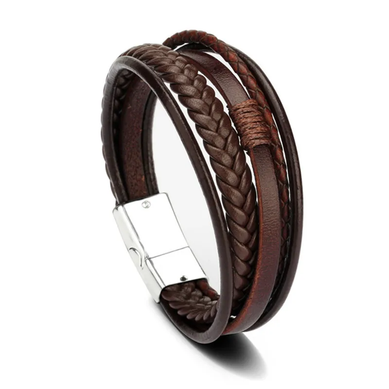 Charmsmic New Mens Magnetic Leather Bracelets Handmade Braided Multilayer Cord Ethnic Jewelry Accessories Male Armband Gifts
Charmsmic New Mens Magnetic Leather Bracelets Handmade Braided Multilayer Cord Ethnic Jewelry Accessories Male Armband Gifts