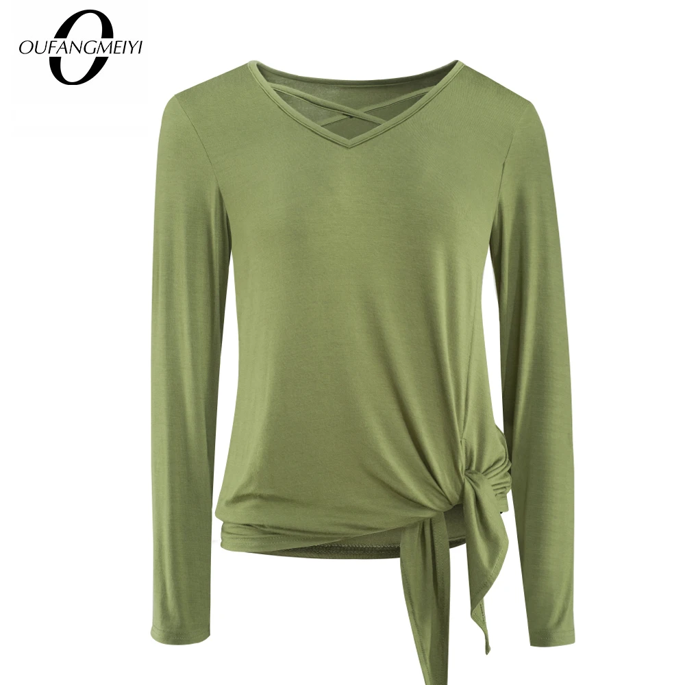 Women Daily Casual Pullovers Solid Color V Neck Criss Cross Knot Loose Tee Tops 1ET057
Women Daily Casual Pullovers Solid Color V Neck Criss Cross Knot Loose Tee Tops 1ET057