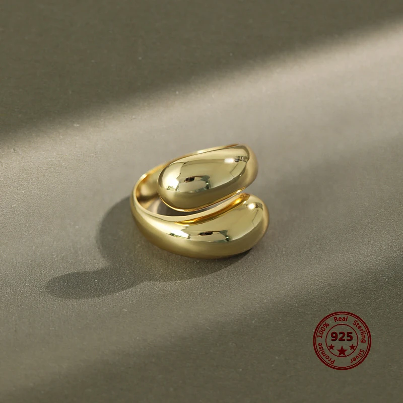 Factory Price 100% S925 Sterling Silver Ring Fashion Adjustable Waterdrop-Shaped Smooth Personality Wild Women's Jewelry 
Factory Price 100% S925 Sterling Silver Ring Fashion Adjustable Waterdrop-Shaped Smooth Personality Wild Women's Jewelry
