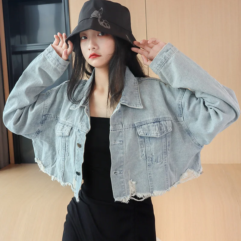 Denim Jacket Women's short 2021 spring and Autumn New Korean loose casual fashion versatile jacket in
Denim Jacket Women's short 2021 spring and Autumn New Korean loose casual fashion versatile jacket in