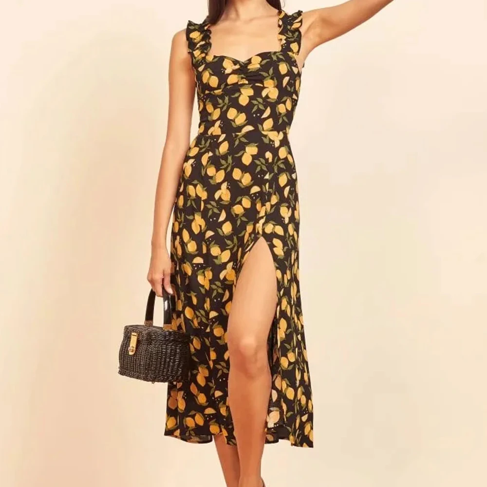 Summer Shoulder strap floral Dresses Fashion beach Strap Slit Vestidos Women holiday Slim sleeveless Tank Top Midi Dress Lady
Summer Shoulder strap floral Dresses Fashion beach Strap Slit Vestidos Women holiday Slim sleeveless Tank Top Midi Dress Lady