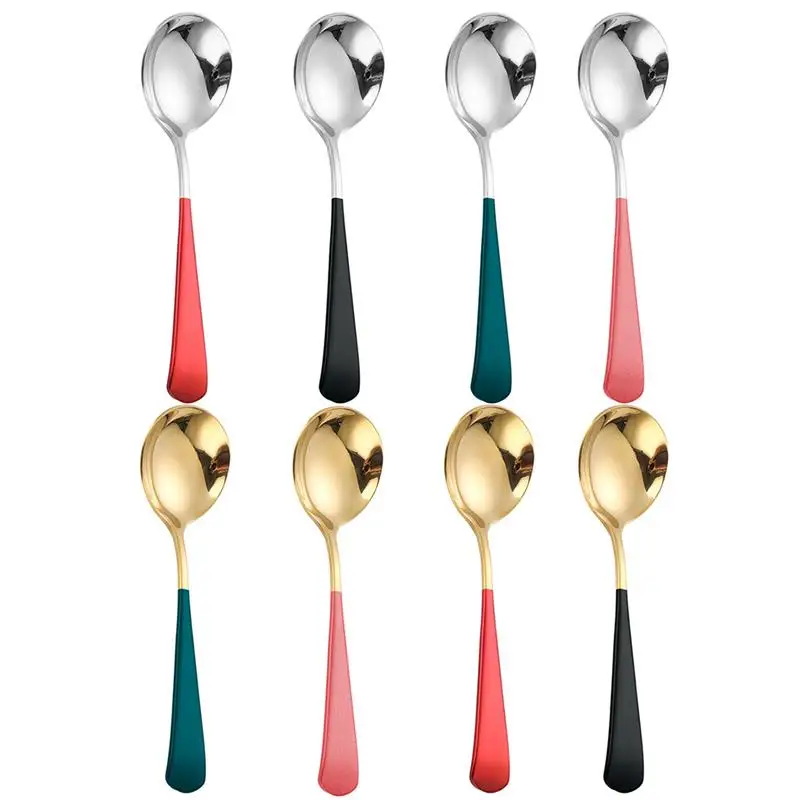 4 Pcs/Set Creative Round Soup Spoon For Kids Stainless Steel Coffee Dessert Ice Cream Spoon Home Scoop Kitchen Tableware Sets
4 Pcs/Set Creative Round Soup Spoon For Kids Stainless Steel Coffee Dessert Ice Cream Spoon Home Scoop Kitchen Tableware Sets