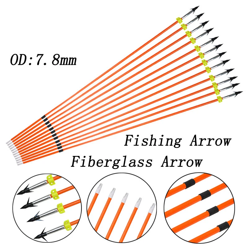 6/12pcs Archery Bowfishing Arrow Fiberglass Arrow OD7.8mm Fix Fishing Arrowhead 100Gr Fishing Slide Hunting Fishing Accessories
6/12pcs Archery Bowfishing Arrow Fiberglass Arrow OD7.8mm Fix Fishing Arrowhead 100Gr Fishing Slide Hunting Fishing Accessories