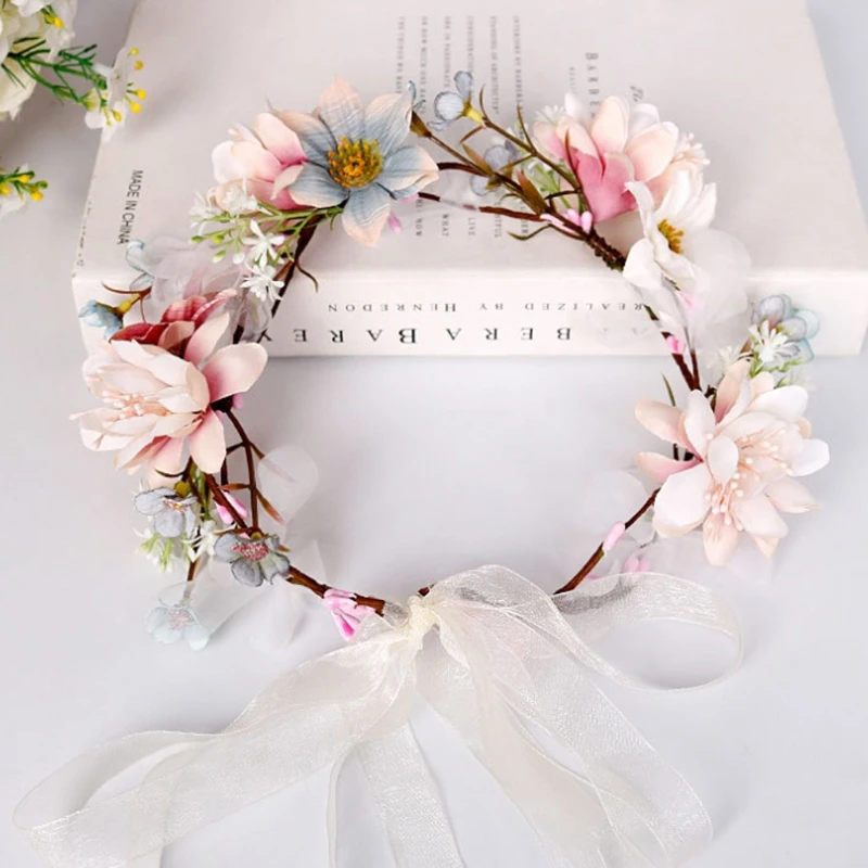 Boho Flower Headband Hair Wreath Bridal Floral Garland Crown Halo Headpiece with Ribbon Wedding Holiday Beach Photo Prop
Boho Flower Headband Hair Wreath Bridal Floral Garland Crown Halo Headpiece with Ribbon Wedding Holiday Beach Photo Prop