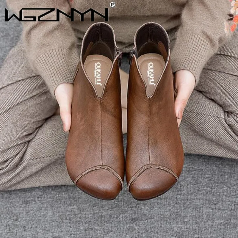 NEW Women's Martin Boots Handmade Women's Short Boots Retro Soft Leather Shoes Flat Non-slip Short-tube Soft-soled Cotton Boots
NEW Women's Martin Boots Handmade Women's Short Boots Retro Soft Leather Shoes Flat Non-slip Short-tube Soft-soled Cotton Boots