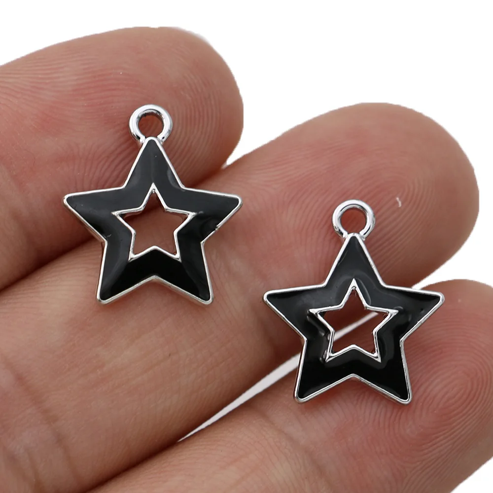 5Pcs Silver Plated Enamel Blue Star Charm Pendant for Jewelry Making Earrings Bracelet Necklace DIY Accessories Craft 15mm
5Pcs Silver Plated Enamel Blue Star Charm Pendant for Jewelry Making Earrings Bracelet Necklace DIY Accessories Craft 15mm